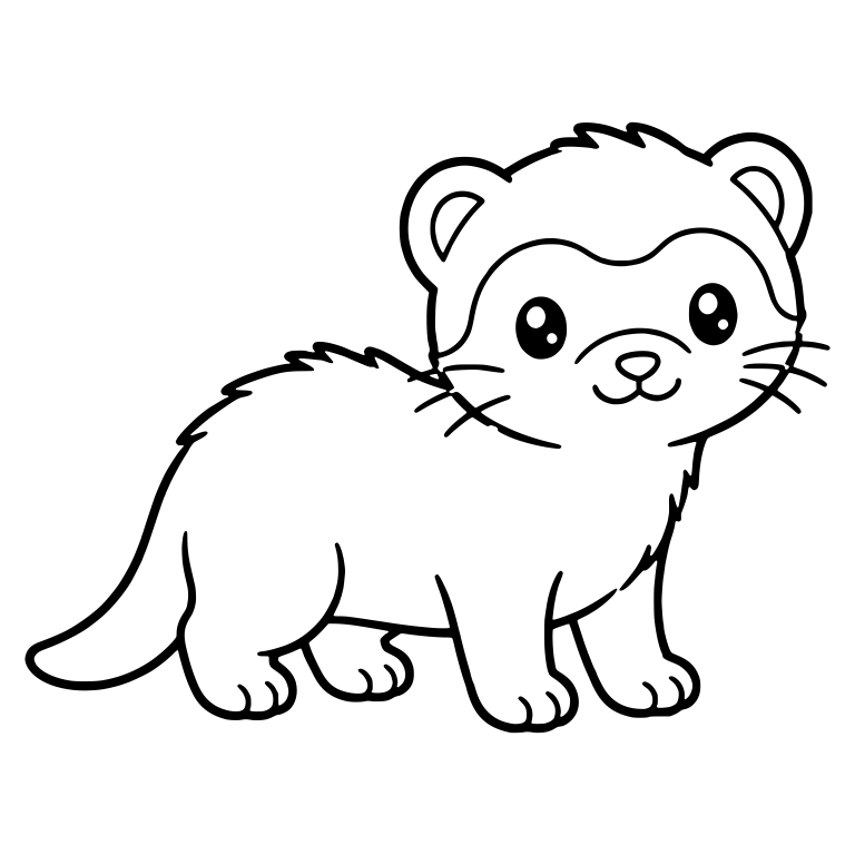 Walking Ferret Kit Facing Right With Long Tail — free animal SVG cut file