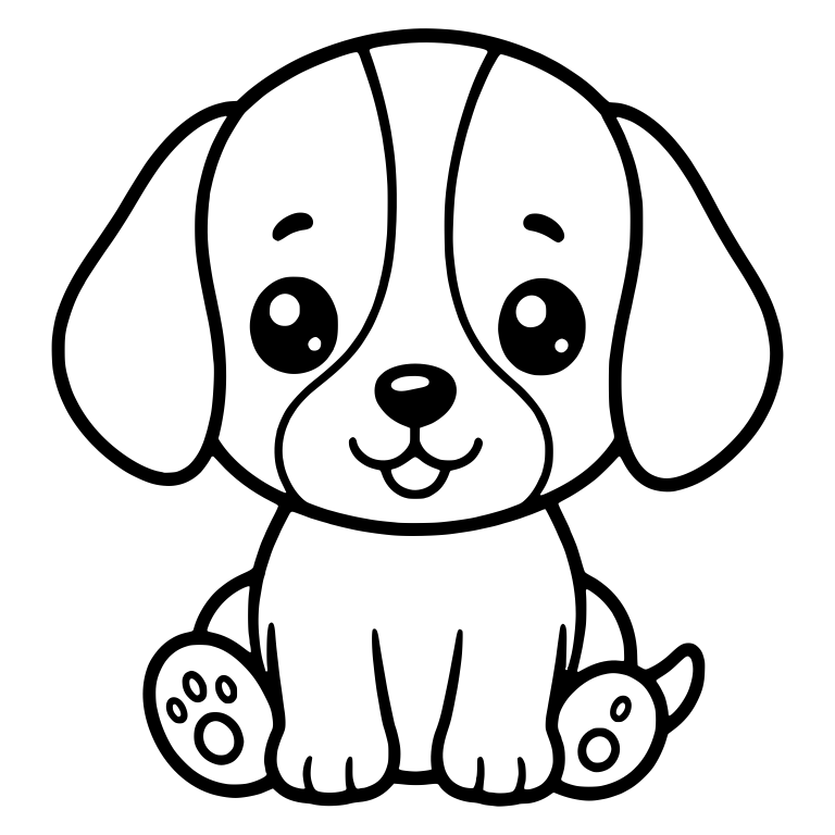 Sitting Beagle Puppy Showing Paw Pad Soles — free animal SVG cut file