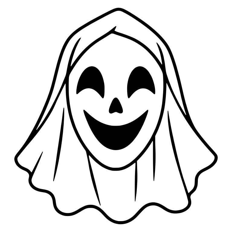 Smiling Ghost Face Under a Draped Shroud — free fantasy-creature SVG cut file