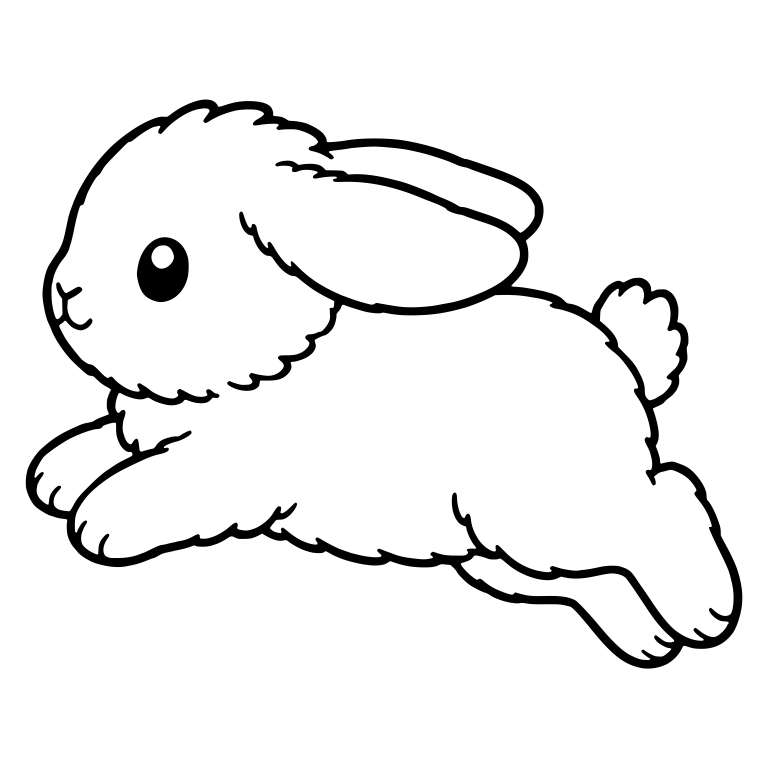 Fuzzy Lop Bunny Leaping Mid-Hop — free animal SVG cut file