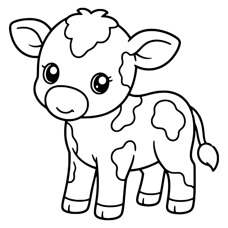 Spotted Calf Standing With Head Turned To The Side — free animal SVG cut file