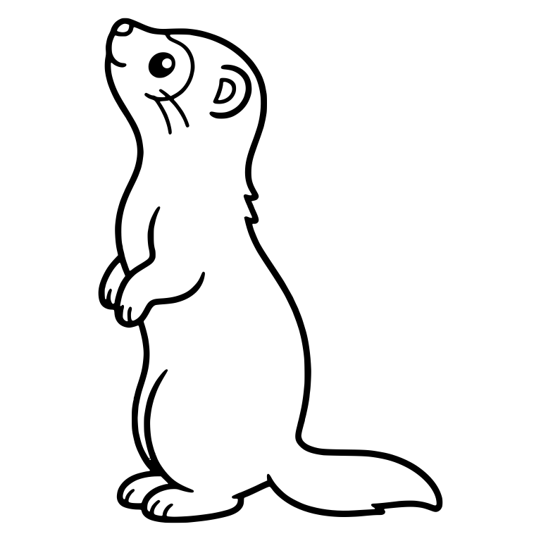 Ferret Standing in Profile Looking Up — free animal SVG cut file
