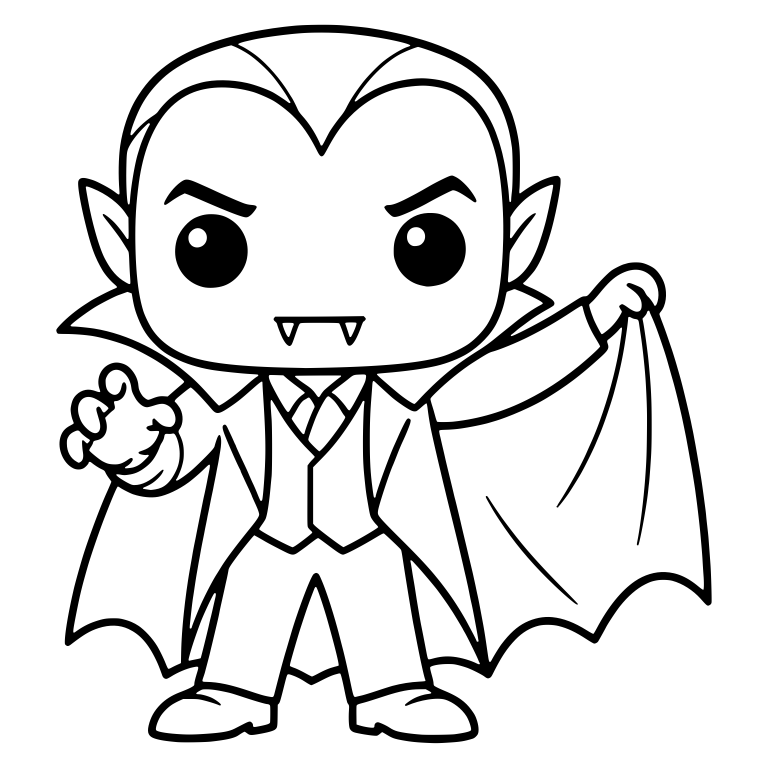 Chibi Vampire With Necktie And Raised Claw Hand — free fantasy-creature SVG cut file