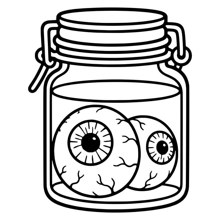 Swing-Top Jar with Two Eyeballs — free objects SVG cut file