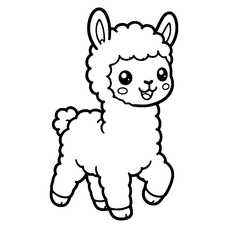 Happy Trotting Llama With Rosy Cheeks — free animal SVG cut file