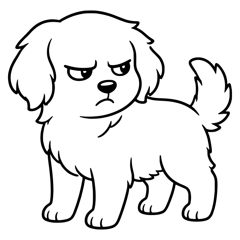 Grumpy Golden Retriever Puppy Standing With Side Eye — free animal SVG cut file