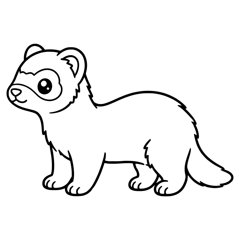 Kawaii Ferret Walking In Side Profile — free animal SVG cut file