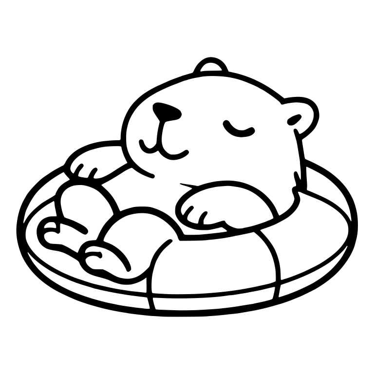 Capybara Napping Back in a Swim Ring — free animal SVG cut file