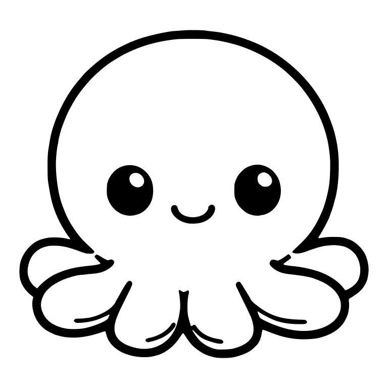 Chubby Octopus With Big Eyes and Puffy Tentacles — free animal SVG cut file