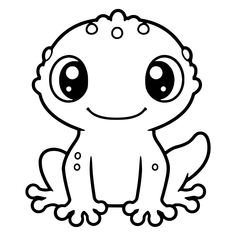 Sitting Gecko with Bumpy Head and Big Glossy Eyes — free animal SVG cut file