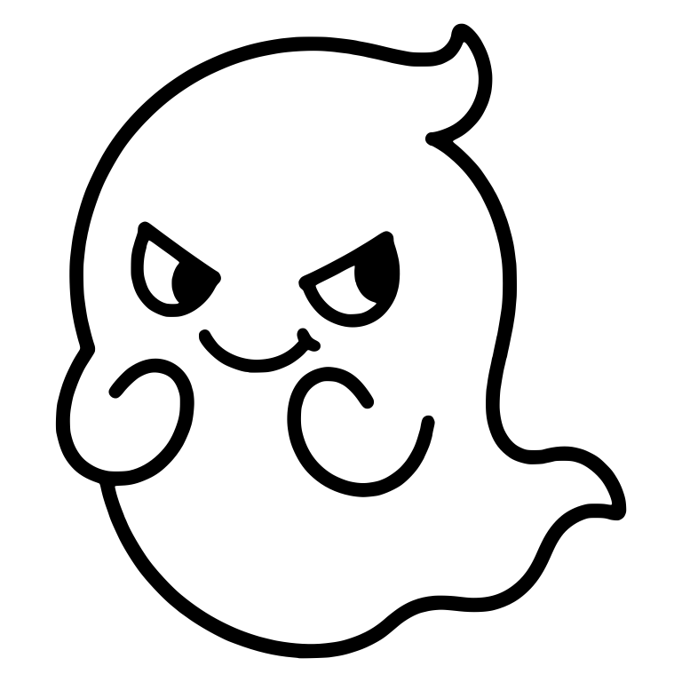 Smirking Ghost With Sly Side Eyes — free fantasy-creature SVG cut file
