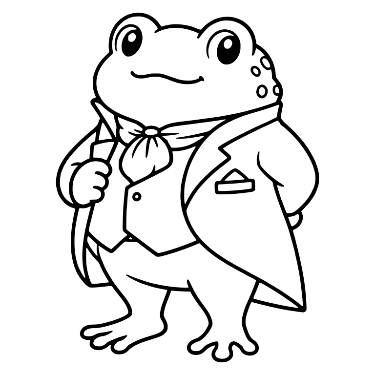 Gentleman Frog in Tailcoat With Ascot and Hand on Hip — free animal SVG cut file
