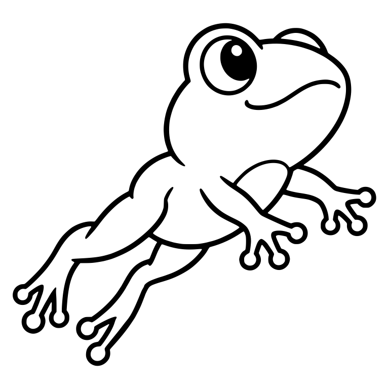 Leaping Chibi Frog with Long Hind Legs — free animal SVG cut file