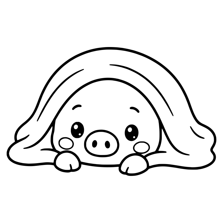 Pig Peeking From Under a Blanket — free animal SVG cut file