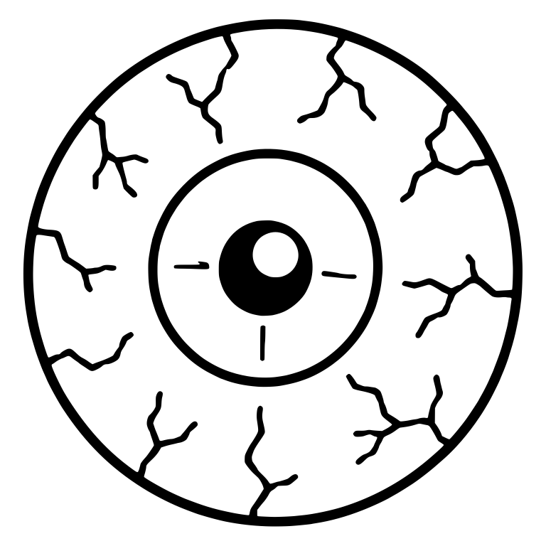 Eyeball With Branching Cracks And Small Pupil — free symbol SVG cut file