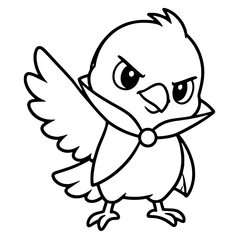 Angry Chick with Vampire Collar and Raised Wing — free animal SVG cut file
