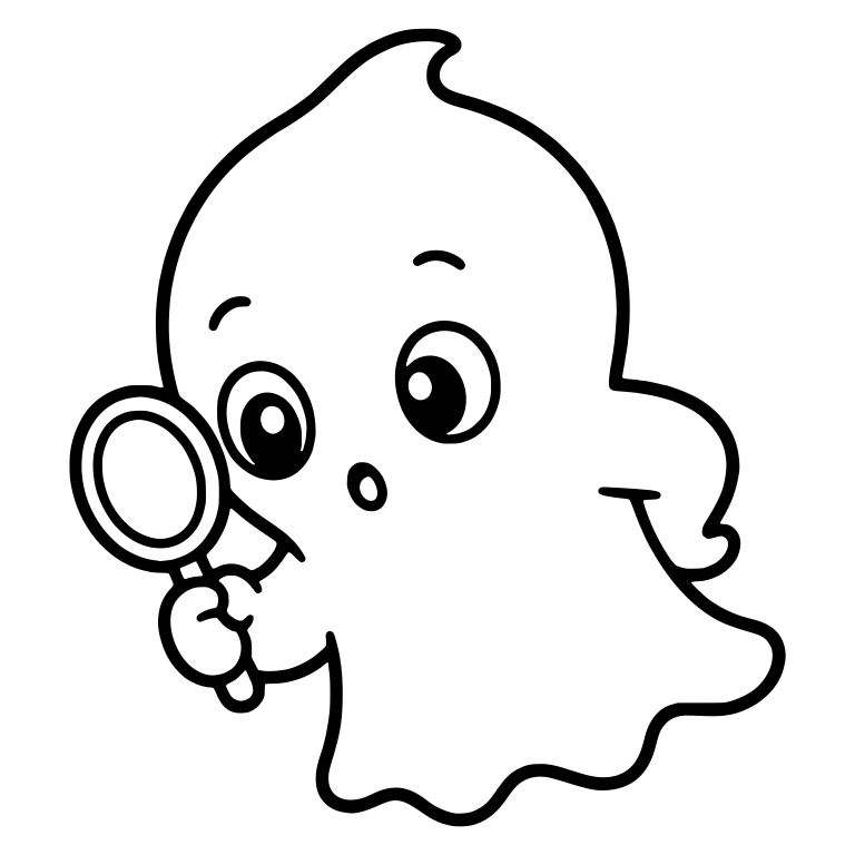 Curious Ghost Holding a Magnifying Glass — free fantasy-creature SVG cut file