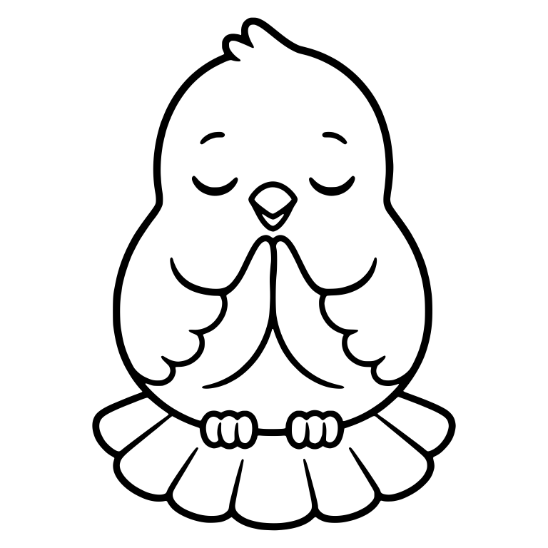Praying Dove With Closed Eyes and Fan Tail — free animal SVG cut file