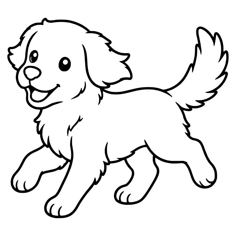 Prancing Golden Retriever Puppy Looking Left — free animal SVG cut file