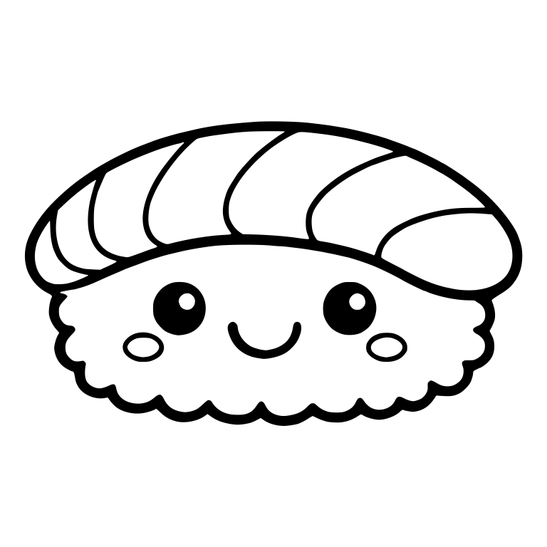 Salmon Nigiri With Round Blush Cheeks and Smile — free food SVG cut file