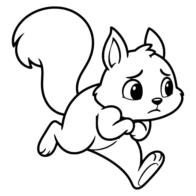 Worried Squirrel Running with Fists Up and Foot Kicked Back — free animal SVG cut file
