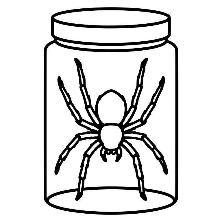 Spider Specimen Jar With Screw Lid — free insect SVG cut file
