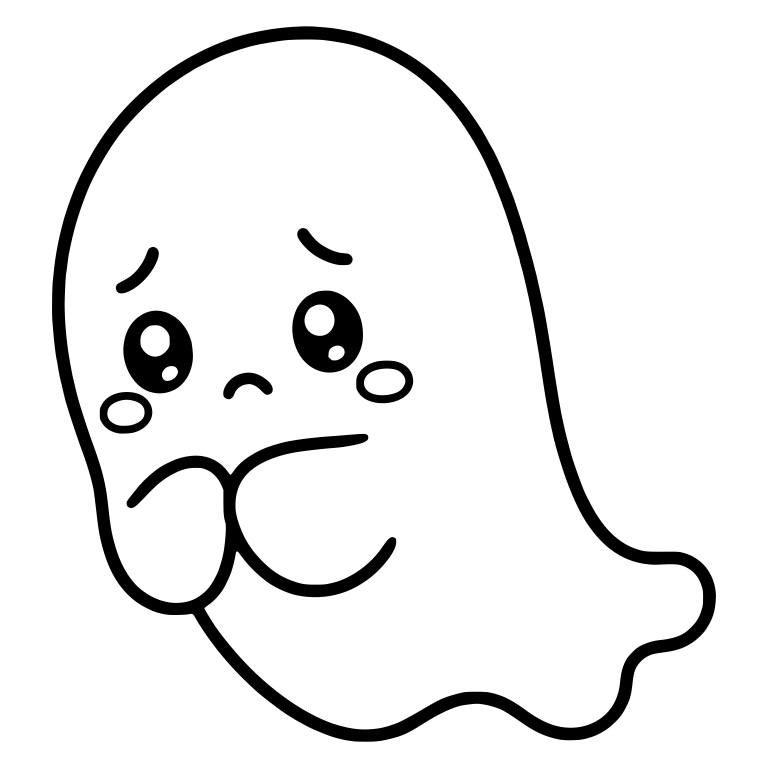 Worried Ghost Leaning With Hands Near Chin — free fantasy-creature SVG cut file