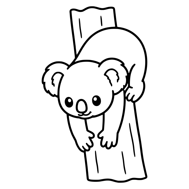 Koala Climbing Down a Tree Trunk Head First — free animal SVG cut file