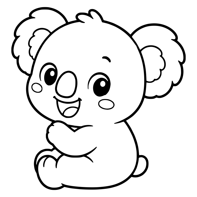Smiling Koala Sitting Sideways With Big Round Eyes — free animal SVG cut file