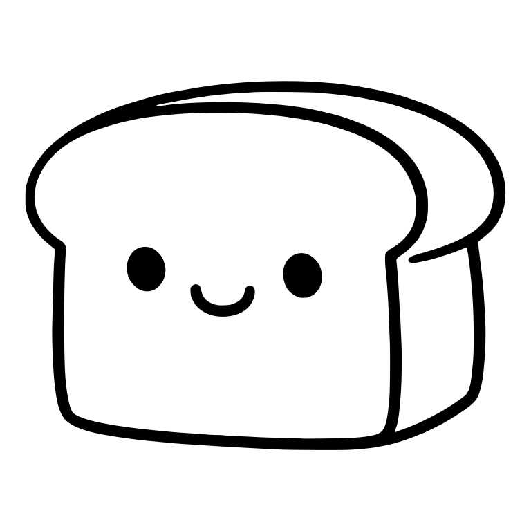 Smiling Bread Slice With Side Crust View — free food SVG cut file