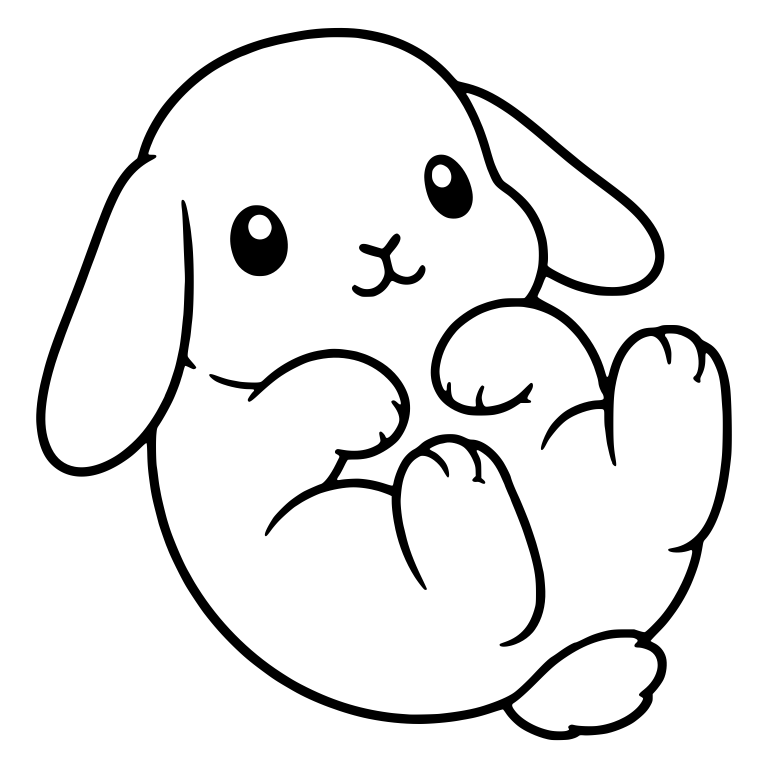 Holland Lop Bunny Rolled on Its Back With Paws Up — free animal SVG cut file