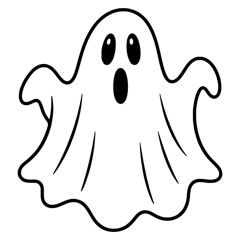 Surprised Ghost with Round Mouth and Raised Arms — free fantasy-creature SVG cut file