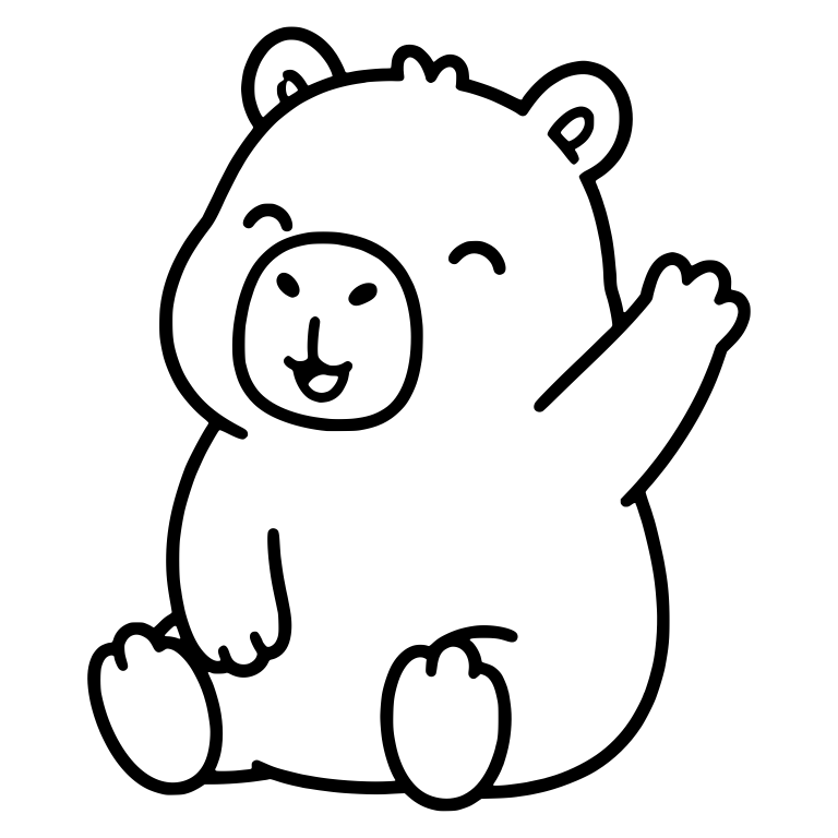 Happy Capybara Sitting and Waving with Open Smile — free animal SVG cut file