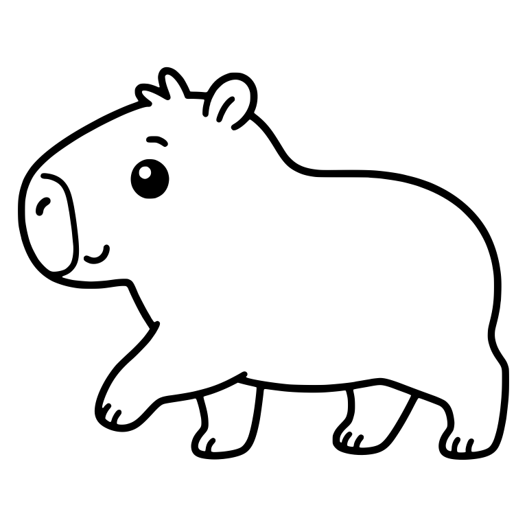 Walking Capybara in Profile with a Raised Front Paw — free animal SVG cut file