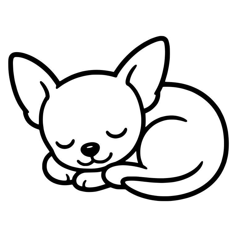 Shorthair Chihuahua Puppy Napping Curled in a Ball — free animal SVG cut file