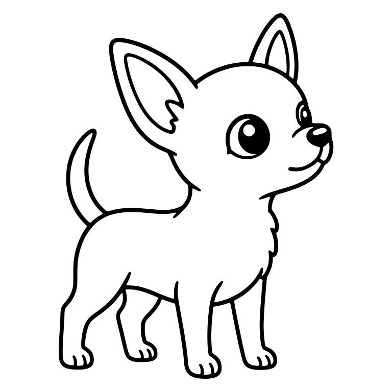 Alert Chihuahua Puppy Standing and Looking Up — free animal SVG cut file