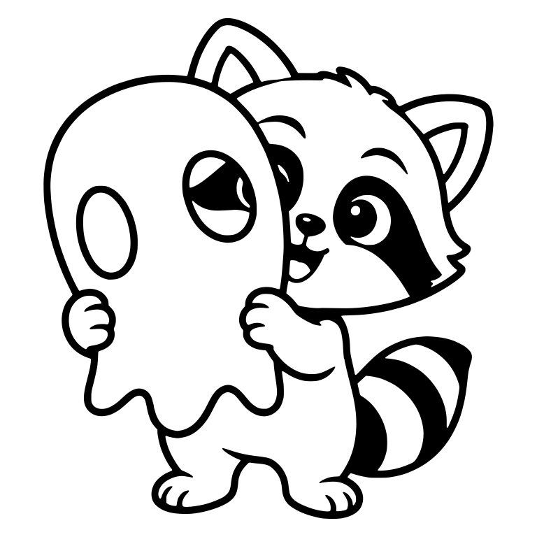 Raccoon Peeking Through a Ghost Mask — free animal SVG cut file