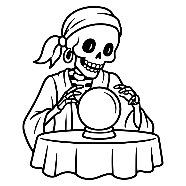 Skeleton Fortune Teller Hands Over Crystal Ball — free skeleton SVG cut file