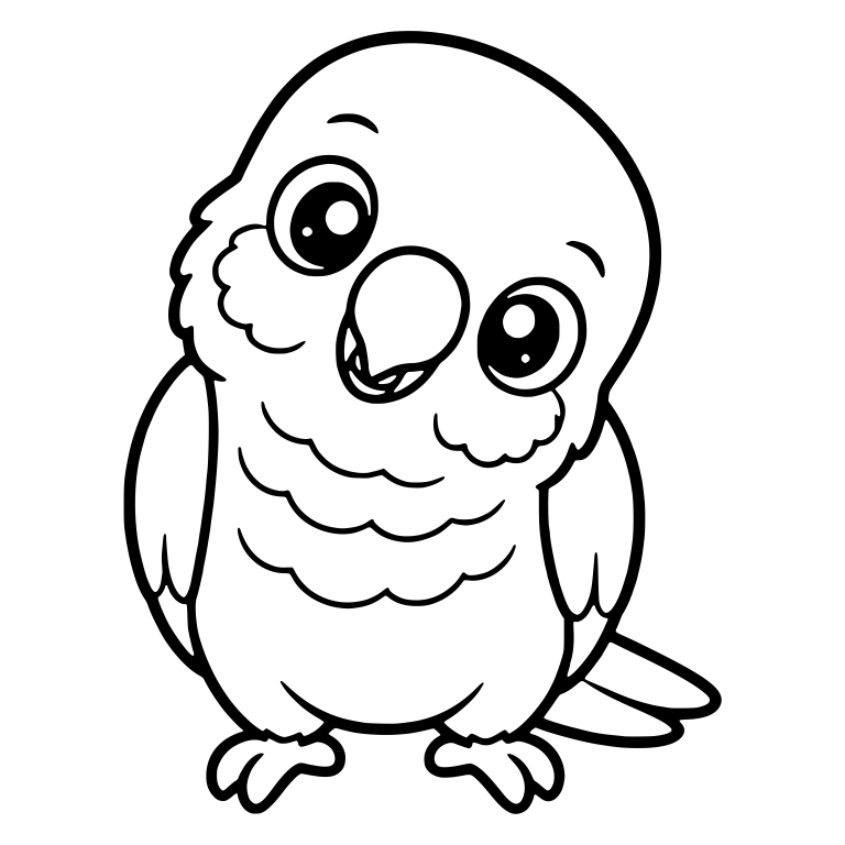 Curious Conure with Tilted Head and Open Beak — free animal SVG cut file