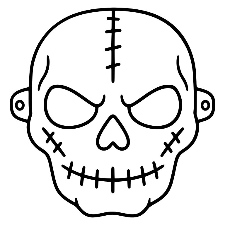 Stitched Zombie Head With Sewn Smile And Forehead Seam — free fantasy-creature SVG cut file