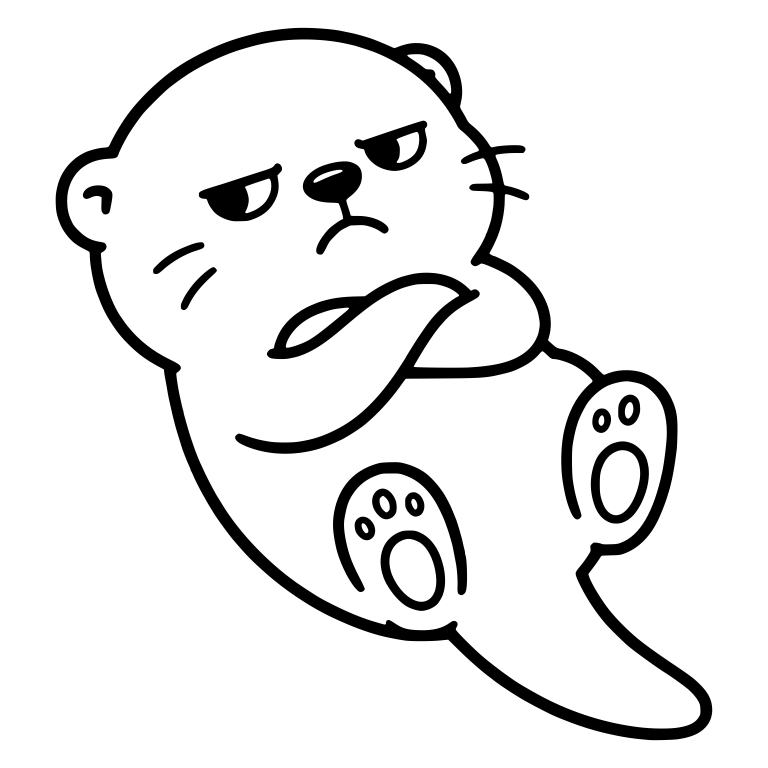 Grumpy Otter Lying on Back With Arms Crossed — free animal SVG cut file