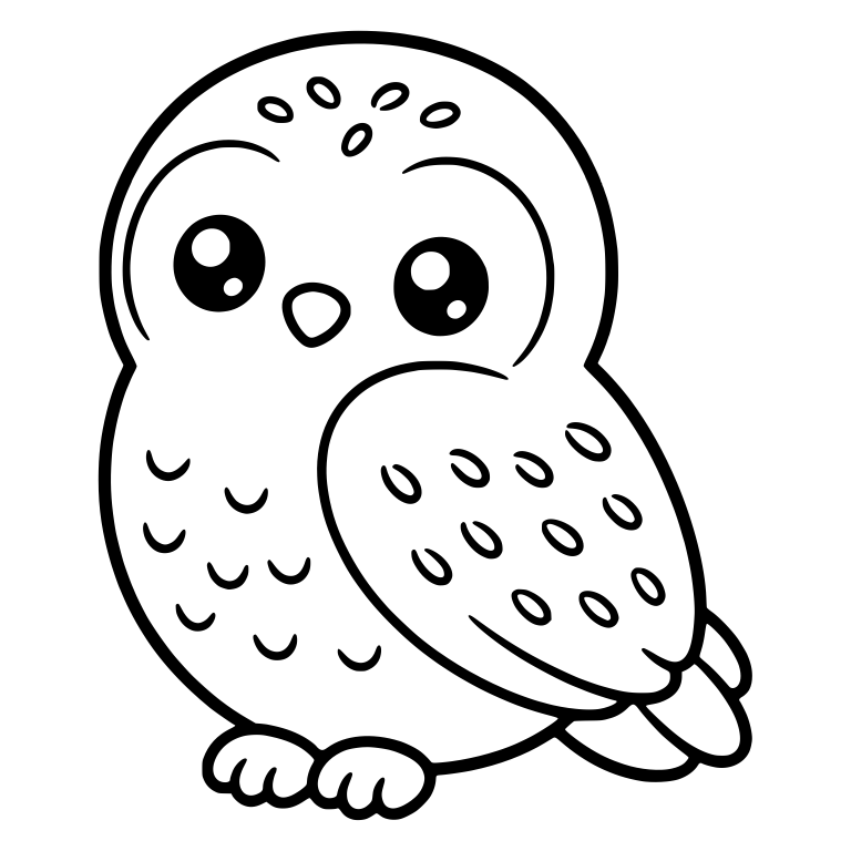 Perched Snowy Owl with Spotted Wing and Tail — free animal SVG cut file