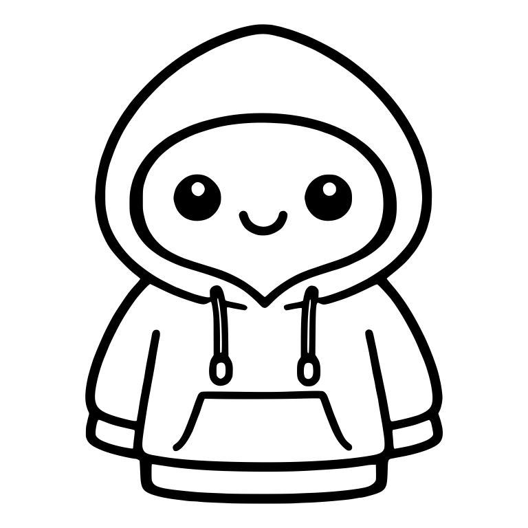 Kawaii Hoodie Character with Hood Up — free characters SVG cut file