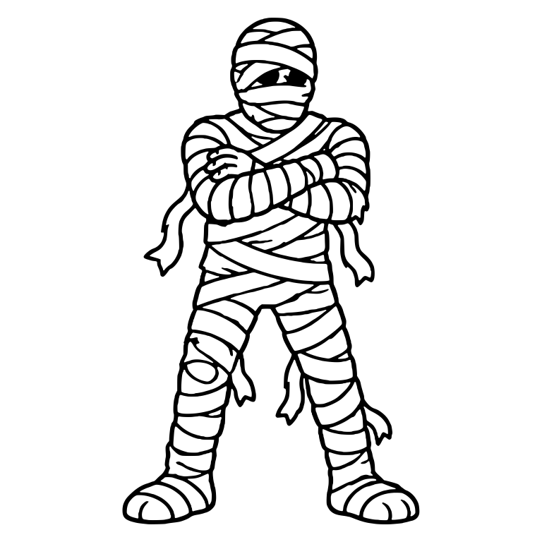 Mummy Standing With Arms Crossed — free fantasy-creature SVG cut file