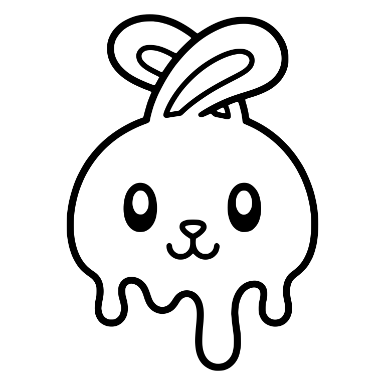Dripping Bunny Face With Crossed Curled Ears — free animal SVG cut file