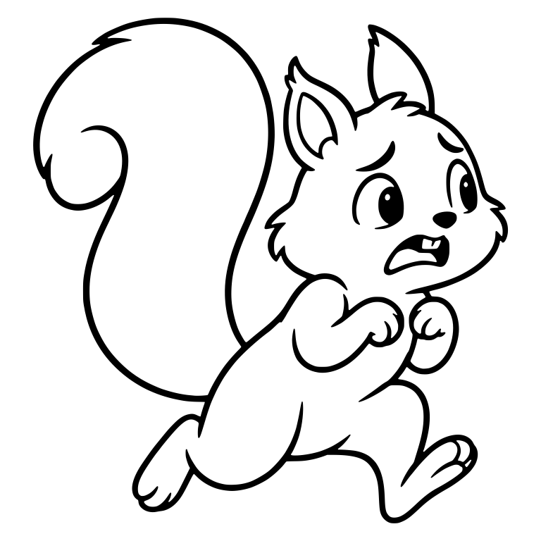 Anxious Squirrel Running with Curled Paws and Curled Tail — free animal SVG cut file