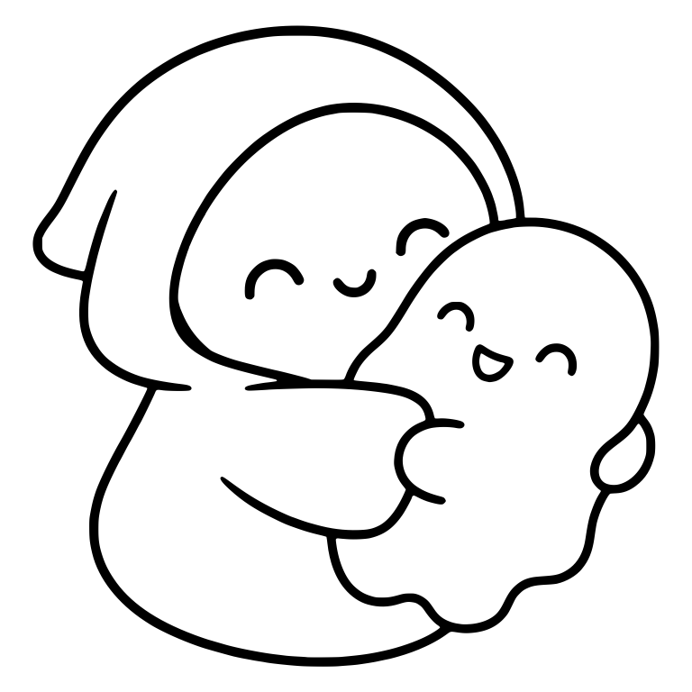 Grim Reaper Cuddling a Smiling Ghost — free characters SVG cut file
