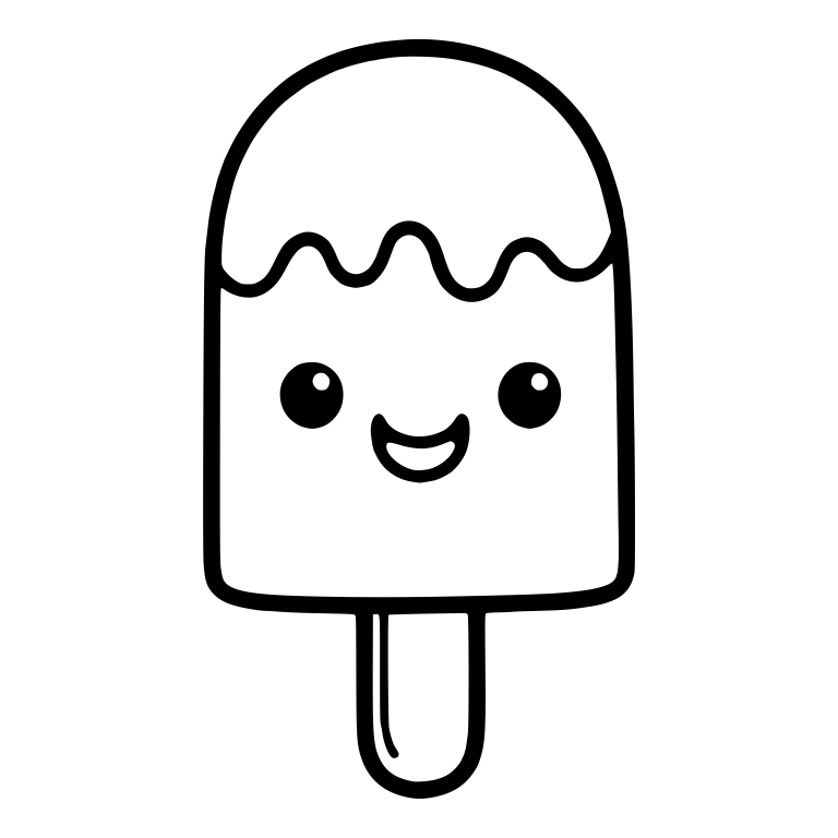 Kawaii Popsicle with Wavy Glaze Top — free food SVG cut file