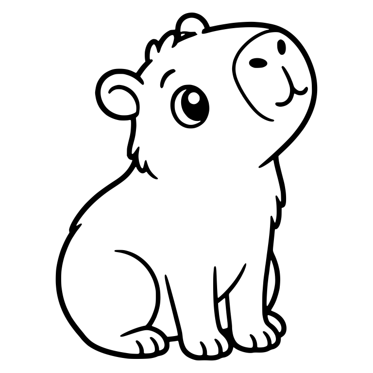 Curious Young Capybara Sitting and Looking Up — free animal SVG cut file