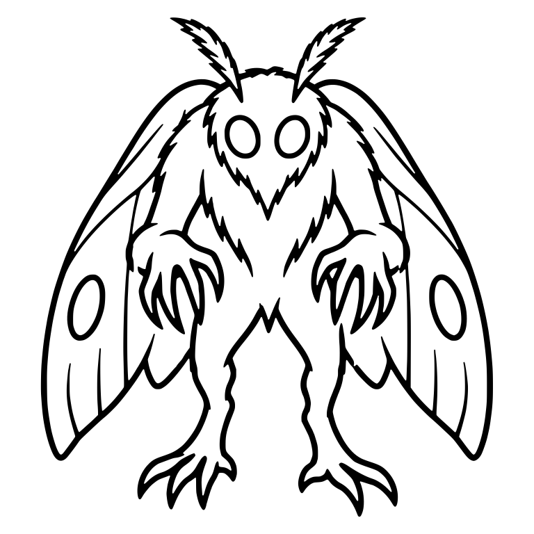 Hunched Mothman With Folded Wings and Long Claws — free fantasy-creature SVG cut file